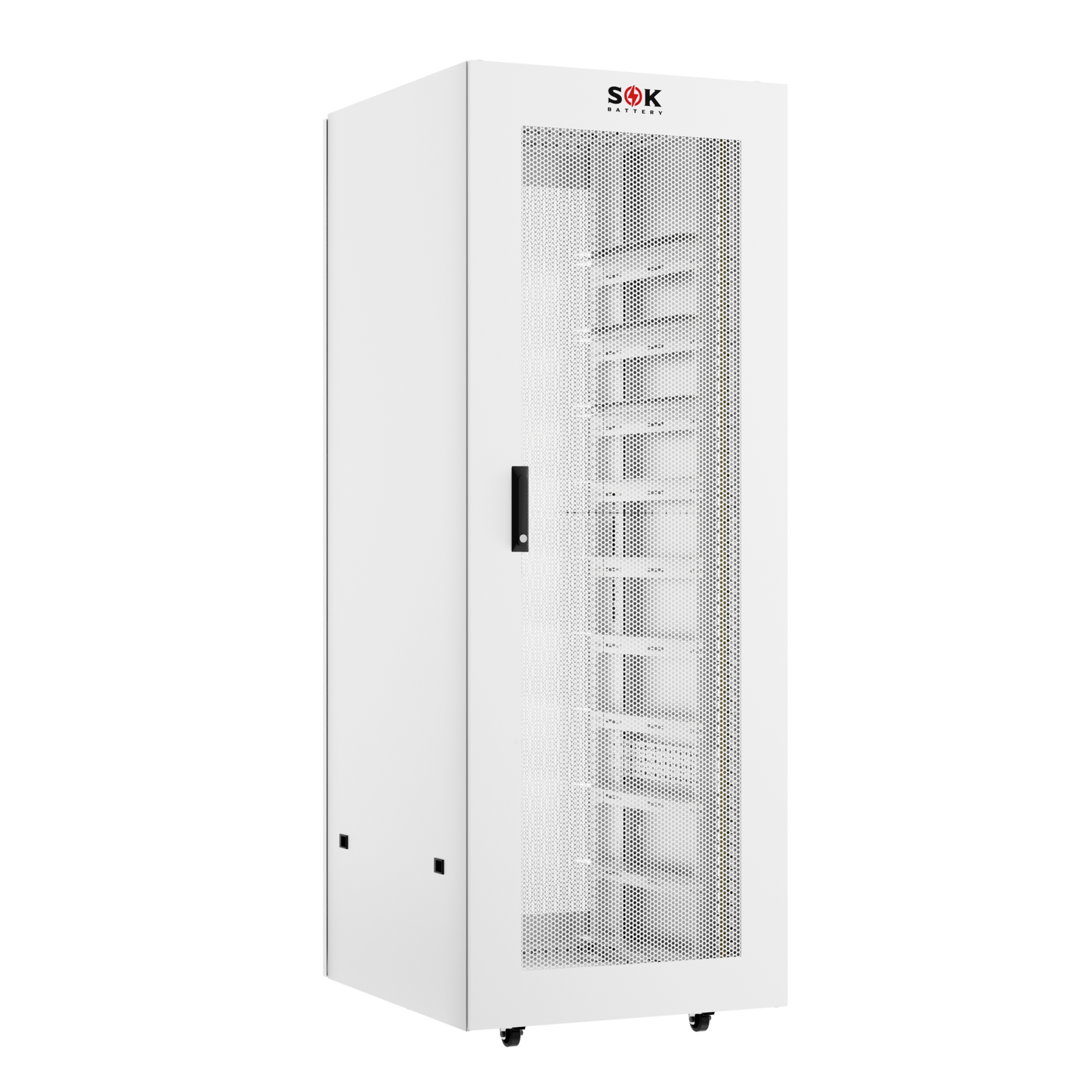 Batteries Cabinet for SOK 48V 100Ah Lithium Batteries,Wheels & Busbar Included,P