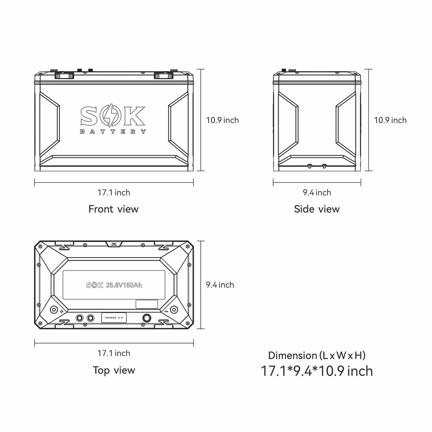 SK24V150PH | 24V150Ah Battery,Built-in heater & Bluetooth,Victron CAN Comms
