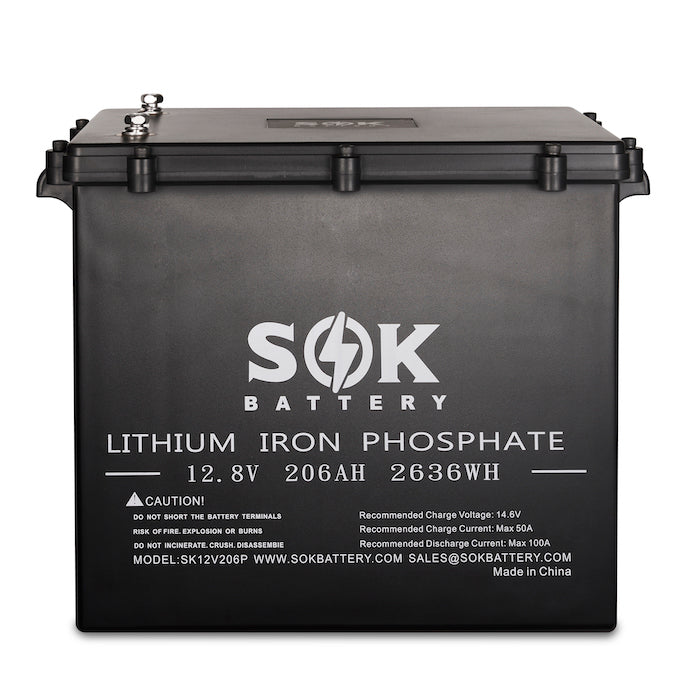 SK12V206PH | Marine Grade 12V 206Ah LiFePO4 Battery,Sealed Plastic Box