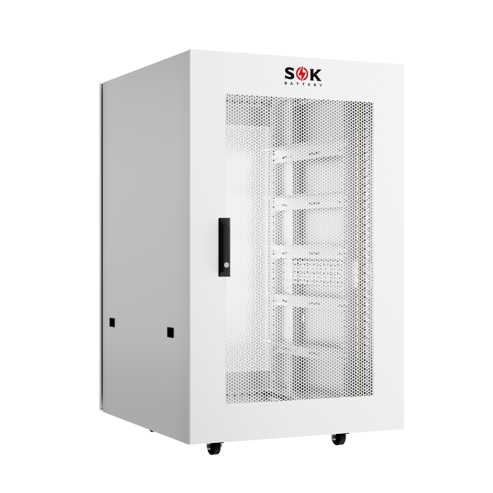 Batteries Cabinet for SOK 48V 100Ah Lithium Batteries,Wheels & Busbar Included,P